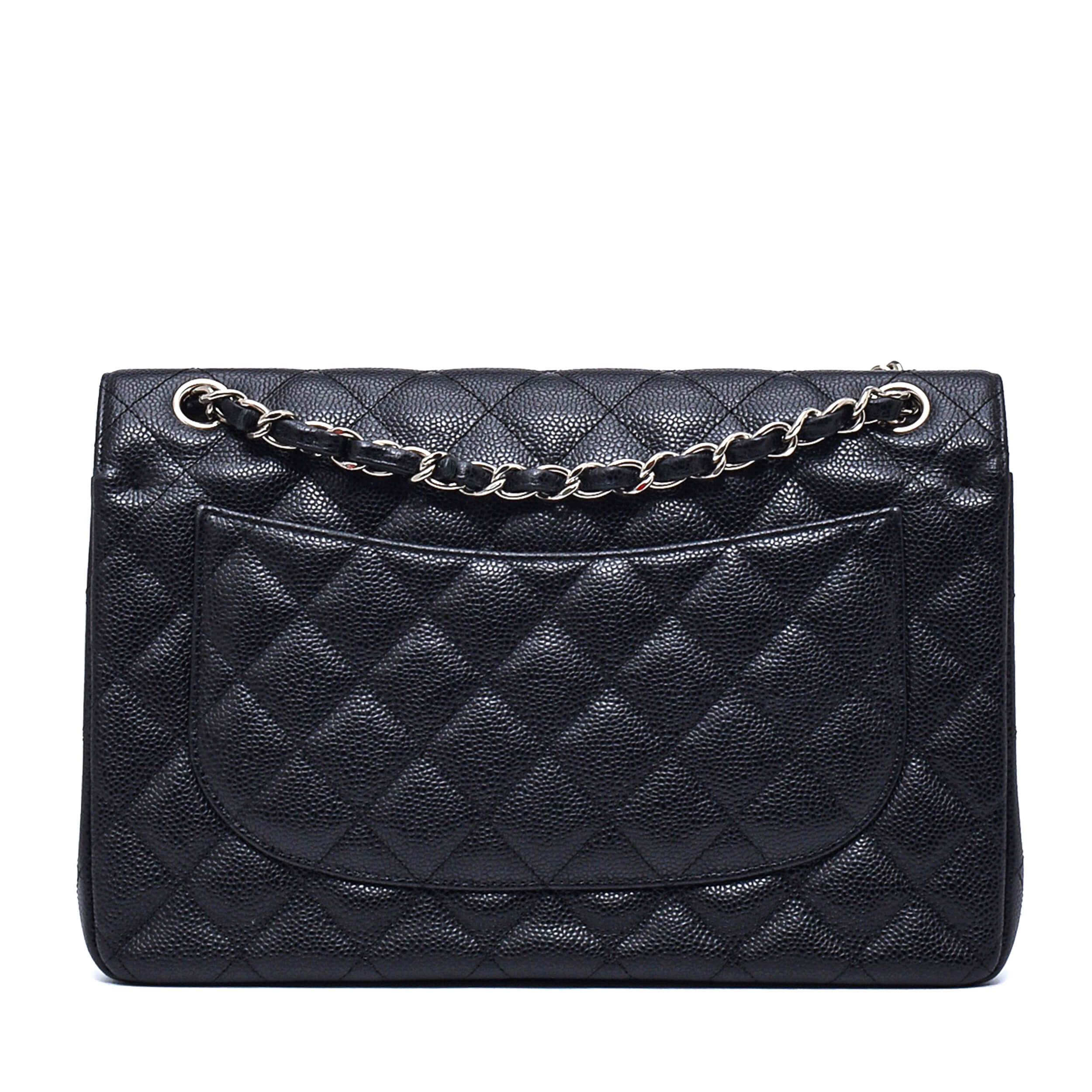 Chanel- Black Caviar Leather Jumbo Doubl Flap Bag